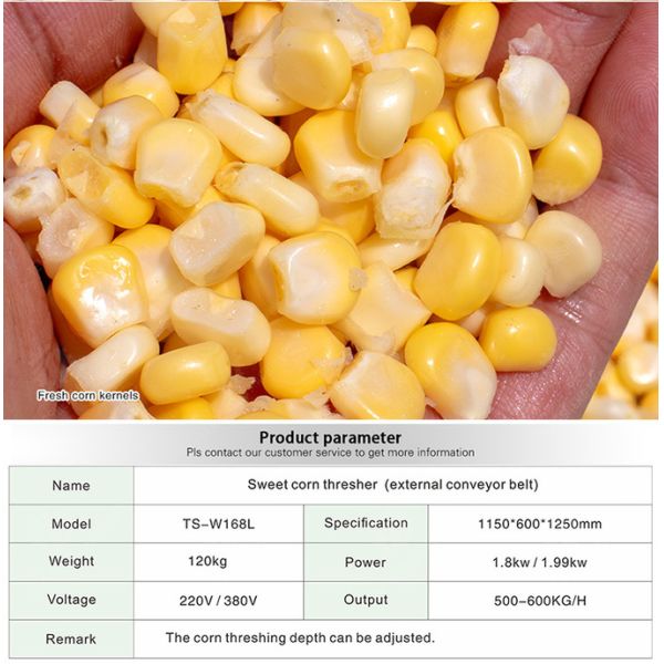 Stainless Steel Sweet Corn Skin Peeler And Thresher Machine Corn Kernel Husking