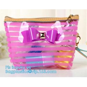 Holographic Vinyl Film Hologram Bag With Slider Zip, Pvc Holographic Cosmetics Bag, Plastic Zipper Bag/eva zipper bag wi