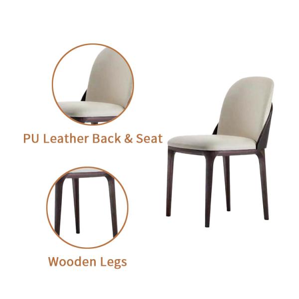 Restaurant Furniture Modern Wood Dining Chair with Nordic Design and Upholstered Seat