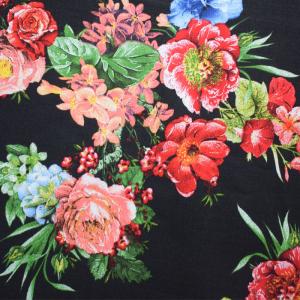 Woven Flower Viscose Fabric Texture Customized Digital Printing Light Blue