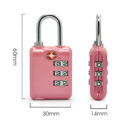 Quality TSA 3-digit travel bag zinc alloy lock for sale