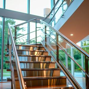 Durable Stainless Steel Handrails for Busy Commercial Entrances