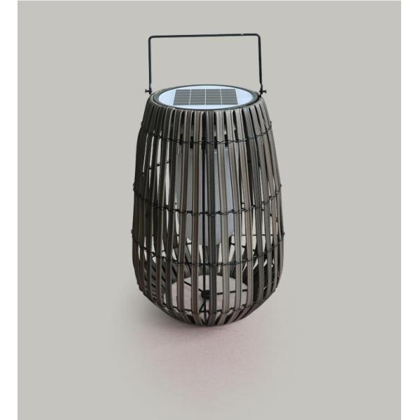 Customized Solar Rattan Garden Lanterns Portable With Handle