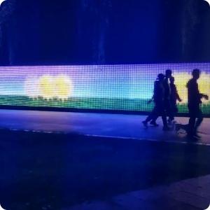 Square Visual Transparent LED Mesh Screen P55 RGB for Outdoor Indoor Background