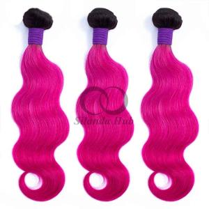 #T1B/Pink Straight Remy Human Hair Bundles Sew In Weave Bundles Brazilian Bundle Deals