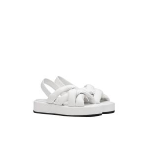 Reinforced OEM White Platform Sandals Flat With Adjustable Slingback Straps
