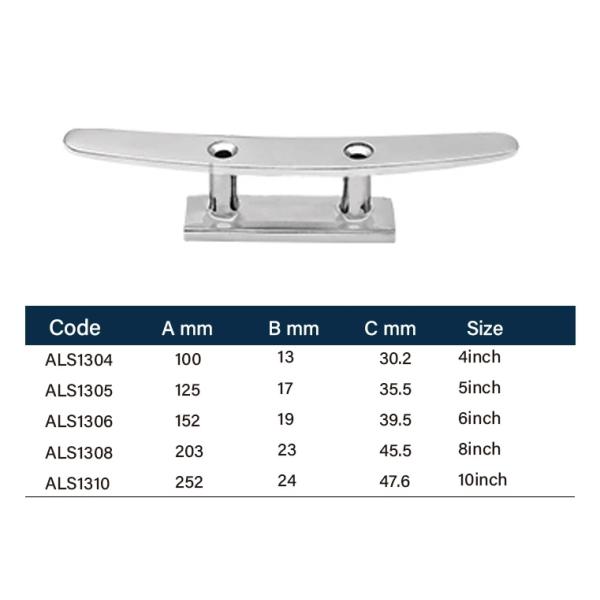 Marine Hardware Fittings 316 Stainless Steel Silhouette Boat Cleats with Polish Finish