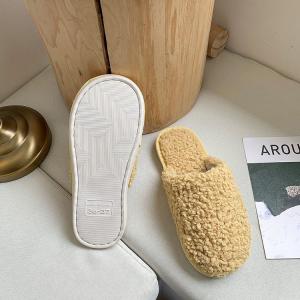 Custom Womens Indoor Fluffy Slippers With PVC Outsole
