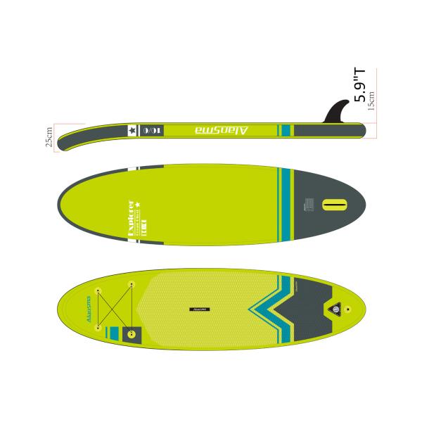 Buy Green Rigid 25*81.2*305CM Portable Paddle Board at wholesale prices