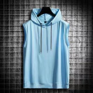 Men'S Casual Sleeveless 4 Way Spandex Hoody Vest