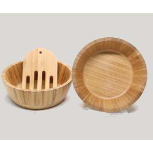 kitchen bamboo wooden stackable salad bowl set for salad , pasta , fruit