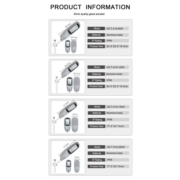 IP66 LED cri 75 Solar Powered Street Lights 200W For Theme Park