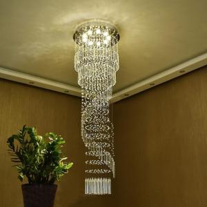 K9 Crystal Chandelier Modern Flush Mount Crystal Light Spiral Ladder Luxury