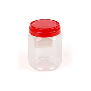 Round Clear Pet Jars Food Grade Container with Handling Cap