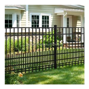 6x8 ft Hot Dipped Galvanized Powder Coated Garden Metal Picket Fence with Spear