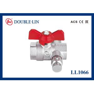 Quality 1&quot; Female X Female EAC Brass Ball Valves With Drain Cock for sale