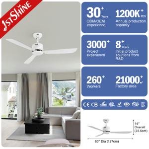 Modern Style 50 Inches Iron Blades Metal Ceiling Fan with Remote Control from