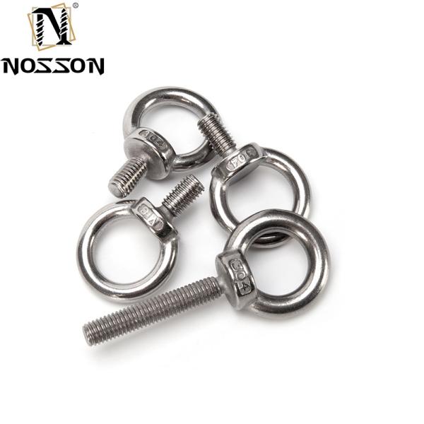 GB Standard Marine Grade Galvanized Stainless Steel Lifting Ring Threaded Eyebolt 1/4" 20 x 1"" ISO Round Head Style