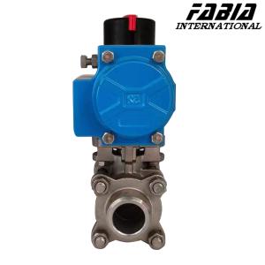 Pneumatic 3 Piece Butt Welding Ball Valve With Thrust Bearing