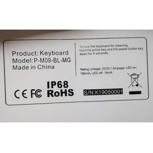 EPA Disinfectant Washable Medical Keyboard Switched Backlit On Medical Cart