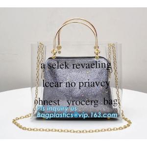Waterproof transparent pvc shoulder bag beach tote bag, Stylish young outdoor