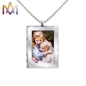 55CM Chain Womens Engraved SS304 Unique Photo Necklace