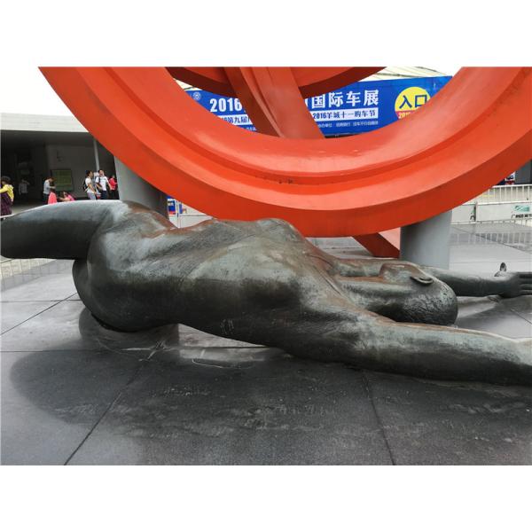 Stainless Steel Large Outdoor Metal Sculpture Red Ribbon Outside Garden Ornaments Landmark