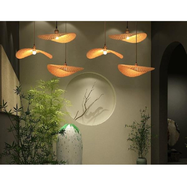 Chinese Hand Knitted Bamboo Pendant Lights Weaving Hanging Lamp Garden Restauran bamboo chandelier(WH-WP-26)