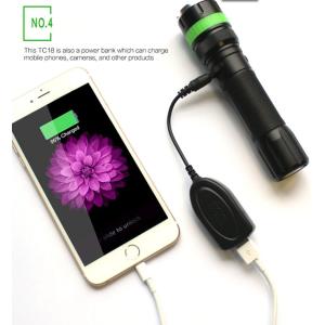 Police Security LED Rechargeable Flashlight Added Fluorescent Silicone Ring