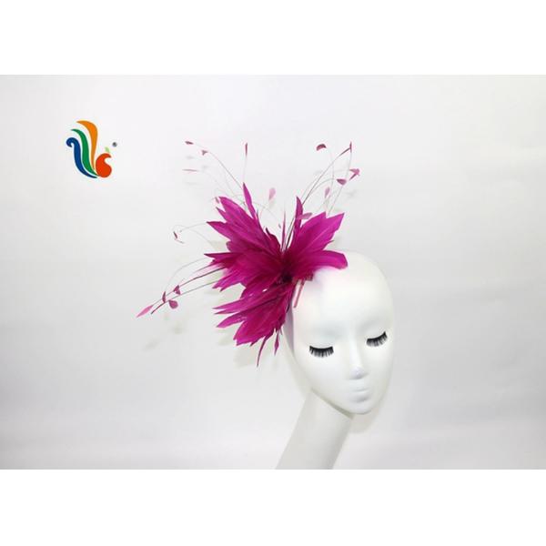 Goose Feather and Stripped Coque Flower Mount Feather Headwear for Halloween 15*30 CM