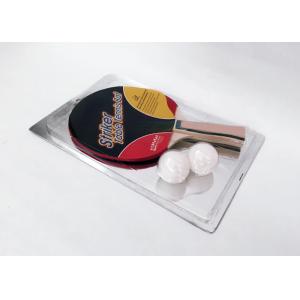 Ping Pong Set 1 Racket with 2 White Balls in Blister Packing Non Sponge Pimple