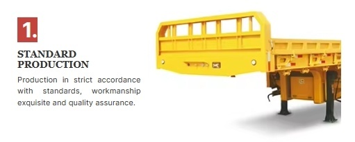 with Solid Tire 30 Ton Low Bed Platform Truck Flatbed Trailer
