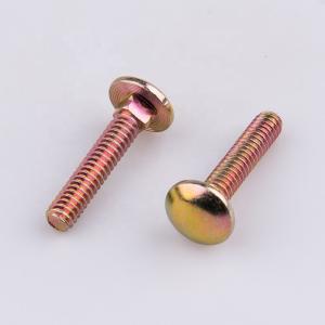 China Yellow Round Head Square Neck Bolt For Industrial Fastening Connection on sale