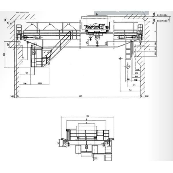 Insulation Double Girder Bridge Crane Lifting Height 16m QY Type With Cabin