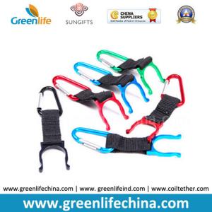 Muti-colors compass carabiner with lanyard keychain and metal hook holder