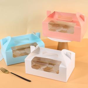 Sustainable Doughnut Cake Bakery Box Packaging Transparent Window Personalized