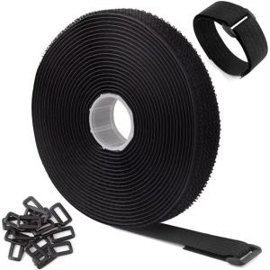 Customized Black Nylon Hook Loop Band Self Adhesive Velcro Straps