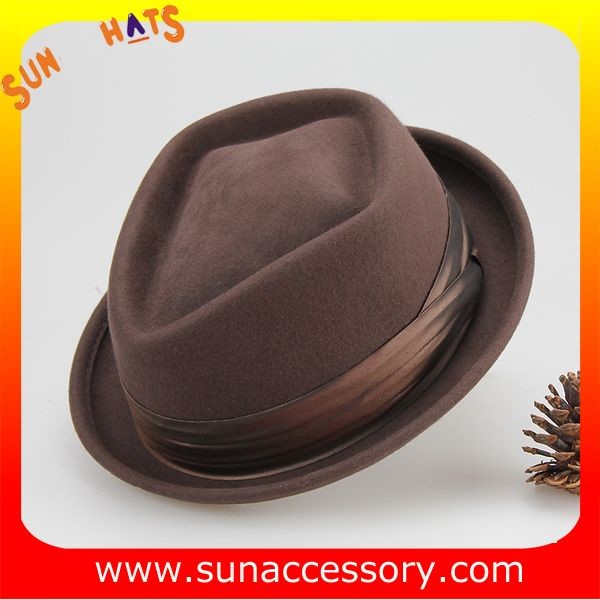 0381 Sun Accessory customized winner fashion 100% wool diamond crown fedora hats,hats for men