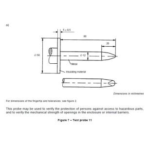 Rigid Test Finger Probe HT-I07 For Hazardous Parts