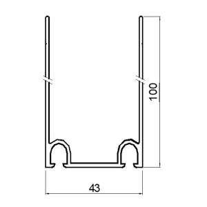 7000mm length Aluminum Door Profile Anodized / Ral9010 / Ral9011