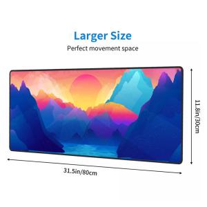 Custom Full Colour Design Print XL Polyester Fabric Gaming Mouse Pad with Rubber