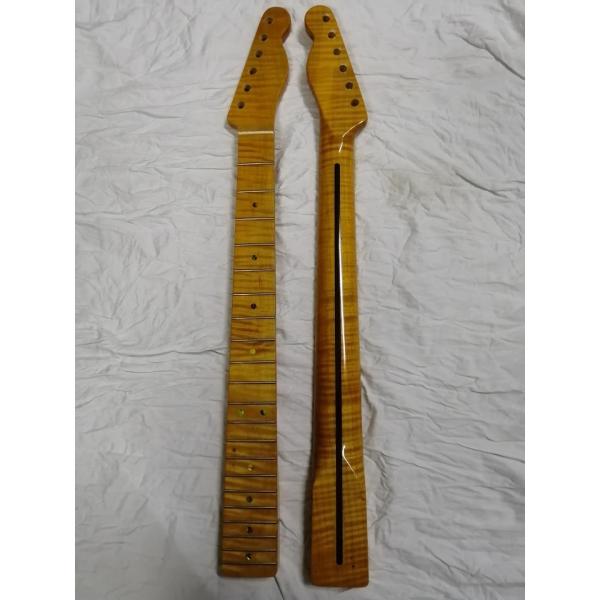 Custom Grand 22 Fret Roasted Maple Electric Guitar Neck for Handmade Tele Guitar Kits Gloss Finished with Bone Nut