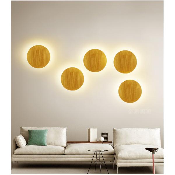 8W 12W Modern Nordic Interior Wooden Wall Lamp Bedroom Bedside Aisle Design Round Oval LED ceiling lamp(WH-WA-54)