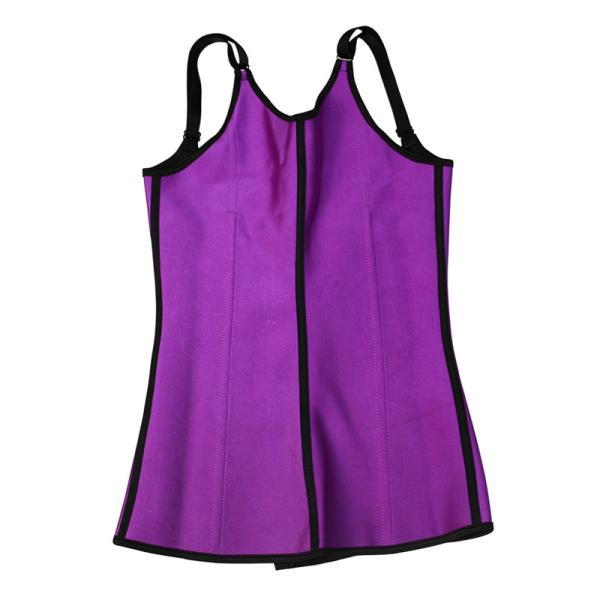 Purple Vest Corset Latex Waist Trainer 4 Steel Boned Adjustable Shoulder Strap Waist Trainer MH1052