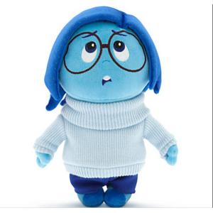 Quality Inside Out Cartoon Disney Plush Toys Sadness With 28cm Blue for sale