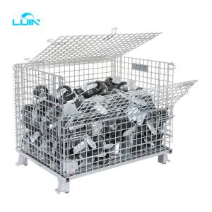 Collapsible / Folding Welded European Metal Steel Wire Mesh Pallet Cage