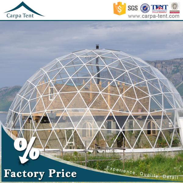 Spacious 20M Diameter Geodesic Dome Tent With Transparent Fabric