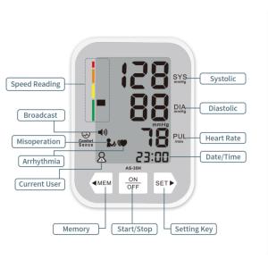 280g Portable Arm Blood Pressure Monitors DC 6V Household Digital BP Monitor