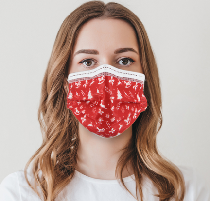 Customized Disposable Christmas Face Mask Printed Christmas Face Mask 3 ply Christmas Face Mask