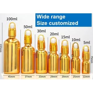 Sliver Gold 50ml Empty Serum Bottle With Dropper Plating Electroplate
